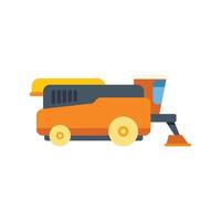 Combine harvester working in wheat field flat icon design vector