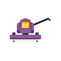 Modern automated farming machine harvesting crops icon vector
