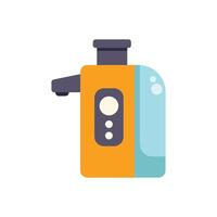 Electric modern juicer extracting juice from fruits vector