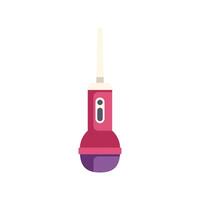Modern wireless microphone standing upright on white background vector