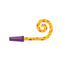 Yellow party blower making a festive spiral shape vector