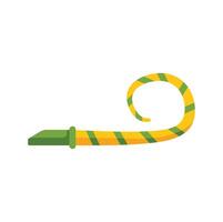 Green and yellow party blower making festive noise vector