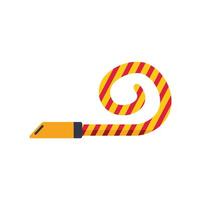 Yellow and red party blower making festive noise vector