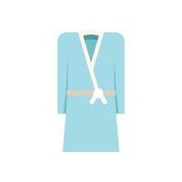 Light blue bathrobe with belt for hotel and spa relaxing vector