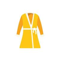 Yellow bathrobe folded for spa or hotel guest illustrating relaxation vector