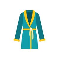 Blue bathrobe with yellow details isolated on white background vector