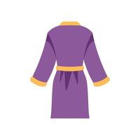 Purple bathrobe tied with belt from back view showing cozy home clothes vector