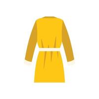 Yellow bathrobe back view presenting clothing for spa procedures vector