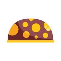 Round chocolate candy box with yellow polka dots isolated on white background vector