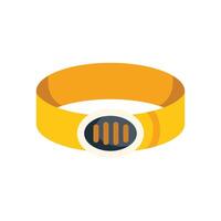 Yellow fitness tracker bracelet for counting steps and calories vector