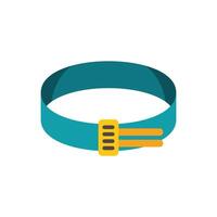 Turquoise belt with golden buckle fastened on a white background vector