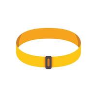 Yellow belt fastened with a buckle on white background vector
