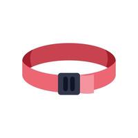 Pink wristband lying flat with buckle fastener vector