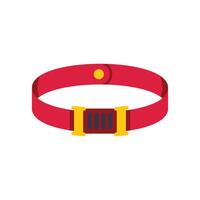 Red belt with golden buckle fastened on white background vector