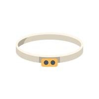 White smart bracelet with fitness tracker showing health data vector