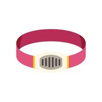 Simple illustration of a pink bracelet with a metal plate vector