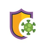 Immune system protecting from virus with shield preventing infection vector