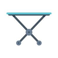 Ironing board folding and standing with wheels for laundry service vector