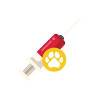 Veterinary syringe with needle for pet vaccination vector
