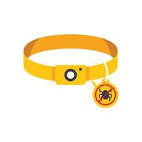Yellow anti flea pet collar protecting from insects and ticks vector
