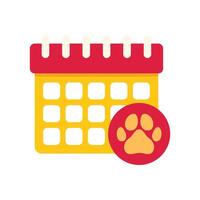 Calendar showing scheduled dog walk or veterinary appointment vector