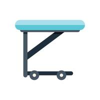 Medical examination table standing on wheels side view vector