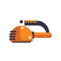 Orange chainsaw illustrating cutting wood using power tools vector