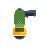 Green and yellow angle grinder power tool for construction workers vector