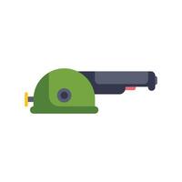 Green military cannon shooting a bullet flat icon design vector