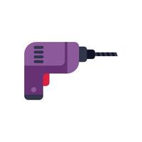 Purple electric drill bit extended for construction projects vector