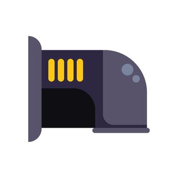 Futuristic spaceship engine starting up with plasma thrusters activating vector