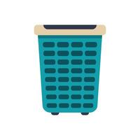 Empty laundry basket standing on white background vector