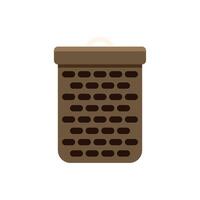 Empty wicker basket standing on white background vector