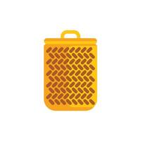 Empty wicker basket with handle standing upright illustration vector