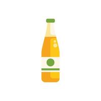 Bottle of sparkling water with bubbles standing on white background vector