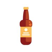 Brown beer bottle with blank label standing on white background vector