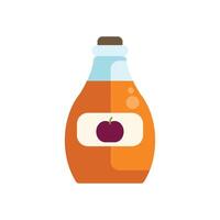Glass bottle containing apple juice with label illustration vector