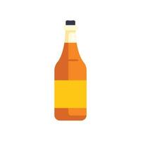 Glass bottle containing refreshing cold beer with blank label vector