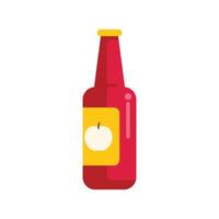 Red apple cider vinegar bottle with label illustration vector