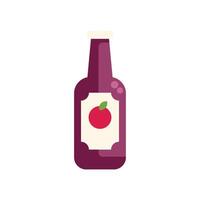 Apple cider vinegar bottle with label featuring red apple illustration vector