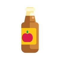 Glass bottle containing apple juice with label illustration vector
