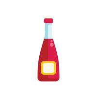 Single red wine bottle standing up with blank label illustration vector