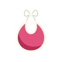 Pink baby bib tied with a delicate bow vector