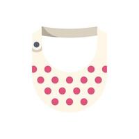 Baby bib with pink polka dots for protecting clothes while eating vector