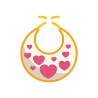 Baby bib with hearts design for newborns vector