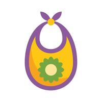 Baby bib with flower print for protecting clothes while eating vector