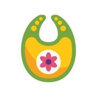 Baby bib with flower decoration for meal time vector