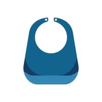 Blue baby bib for protecting clothes while eating vector