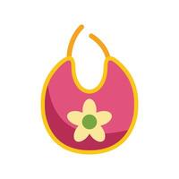 Pink baby bib featuring a flower design vector