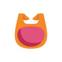 Orange plastic bag floating in a void with pink background vector